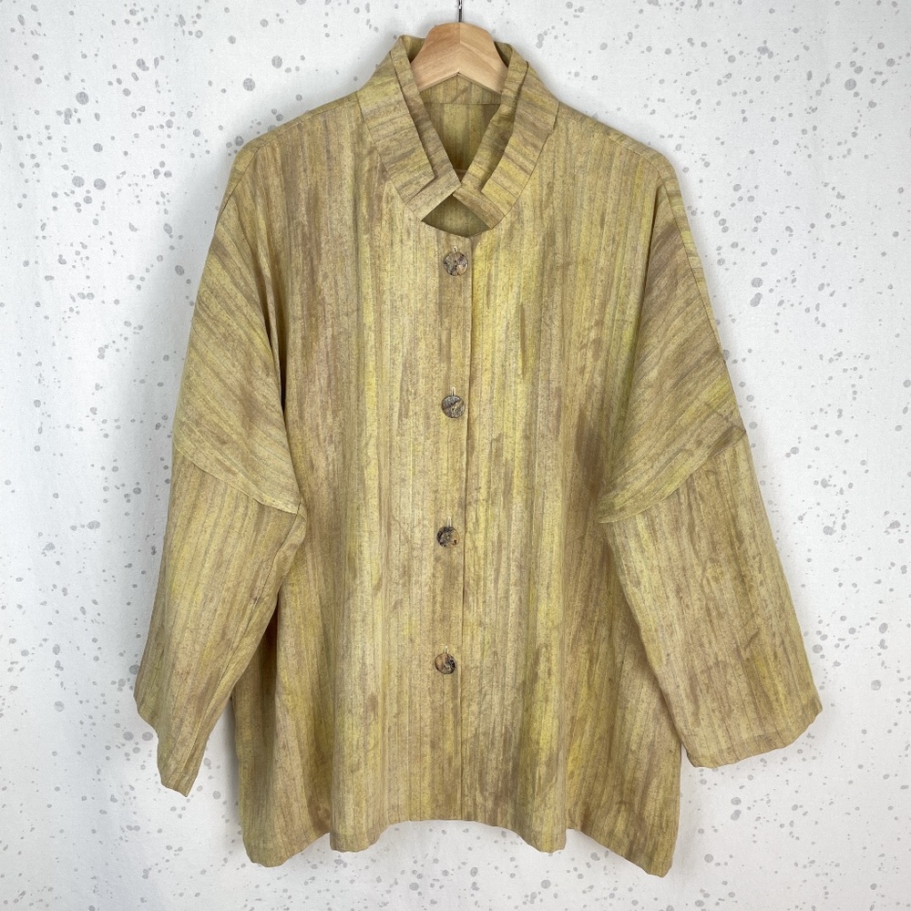 Fridaze Linen Button Front Jacket 0x - image 1